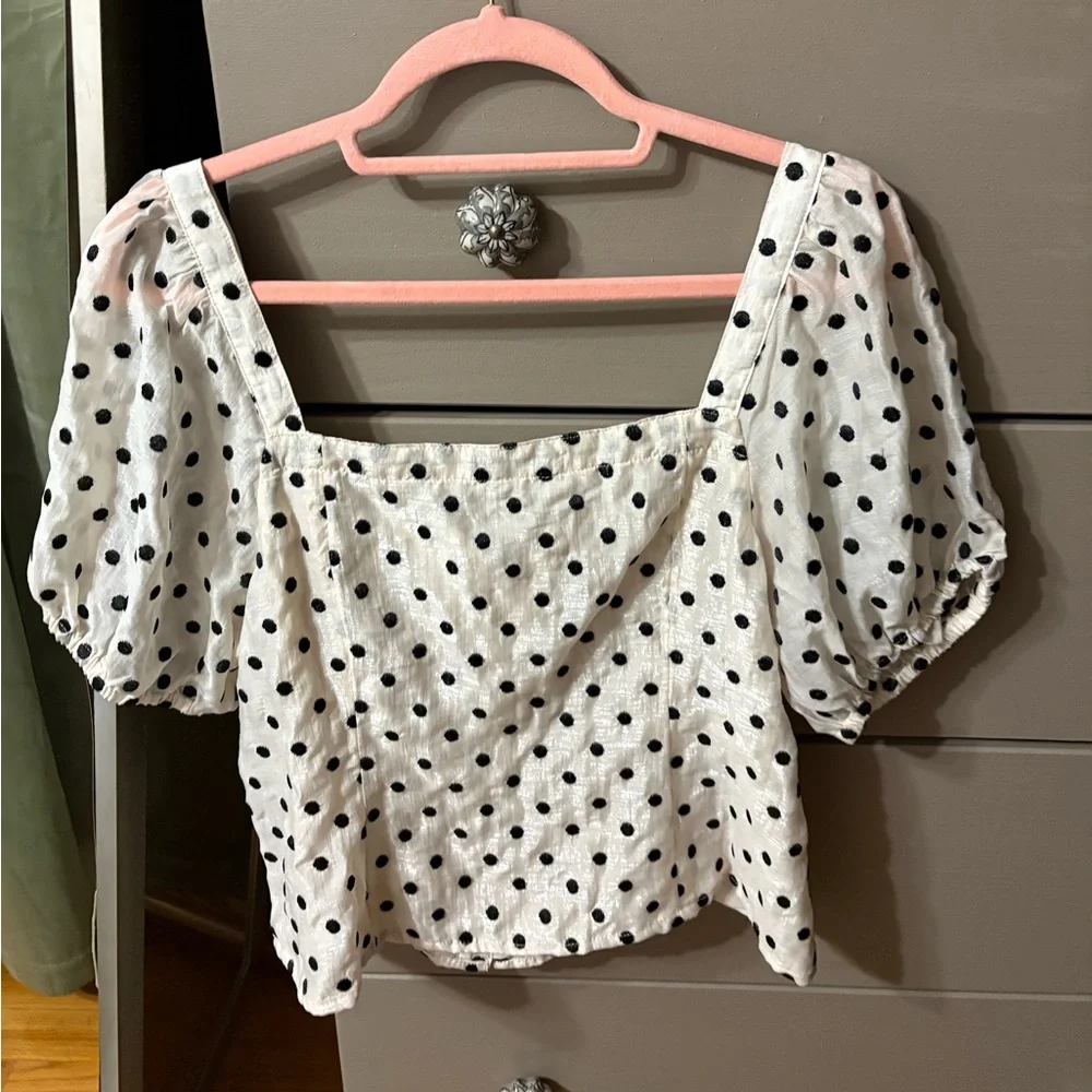 Madewell Polka Dot Puff Sleeve Top